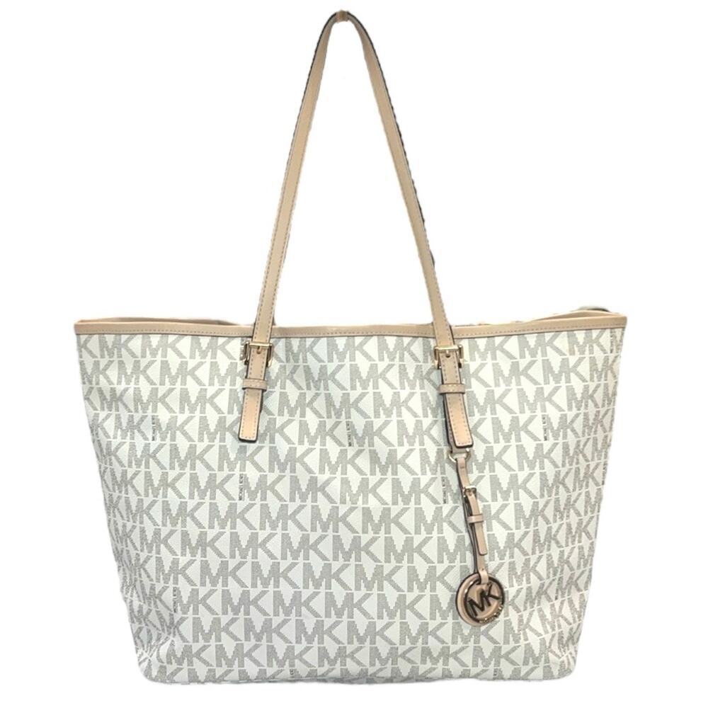 Michael Kors White and Tan Tote Bag